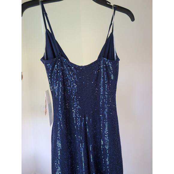 NWT Emerald Sundae Womens Metallic Maxi Evening Dress size S - Picture 3 of 4